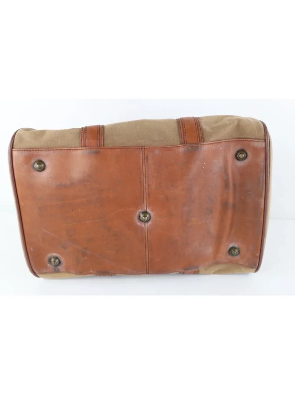 Vintage 90s Streetwear Distressed Canvas Leather Handled Pull Open Doctors Bag